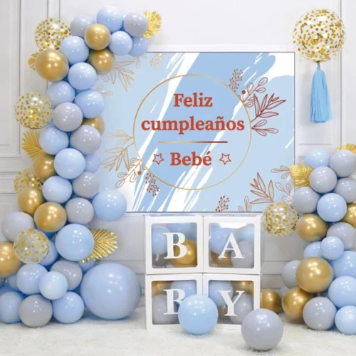 Arco de globos decorativo celeste 59pcs