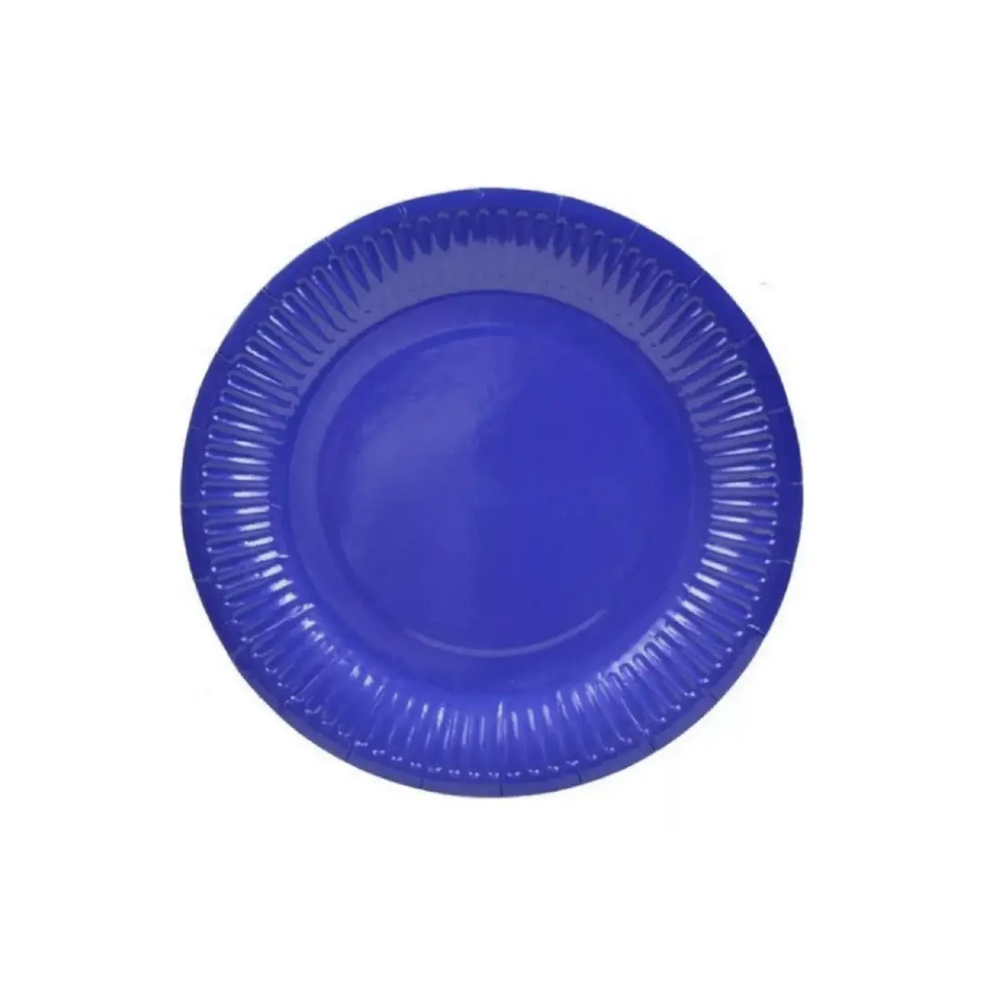 Plato cartón 18cm azul 25 un