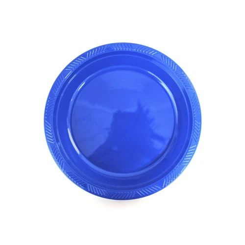 Plato18cm plástico azul 10un