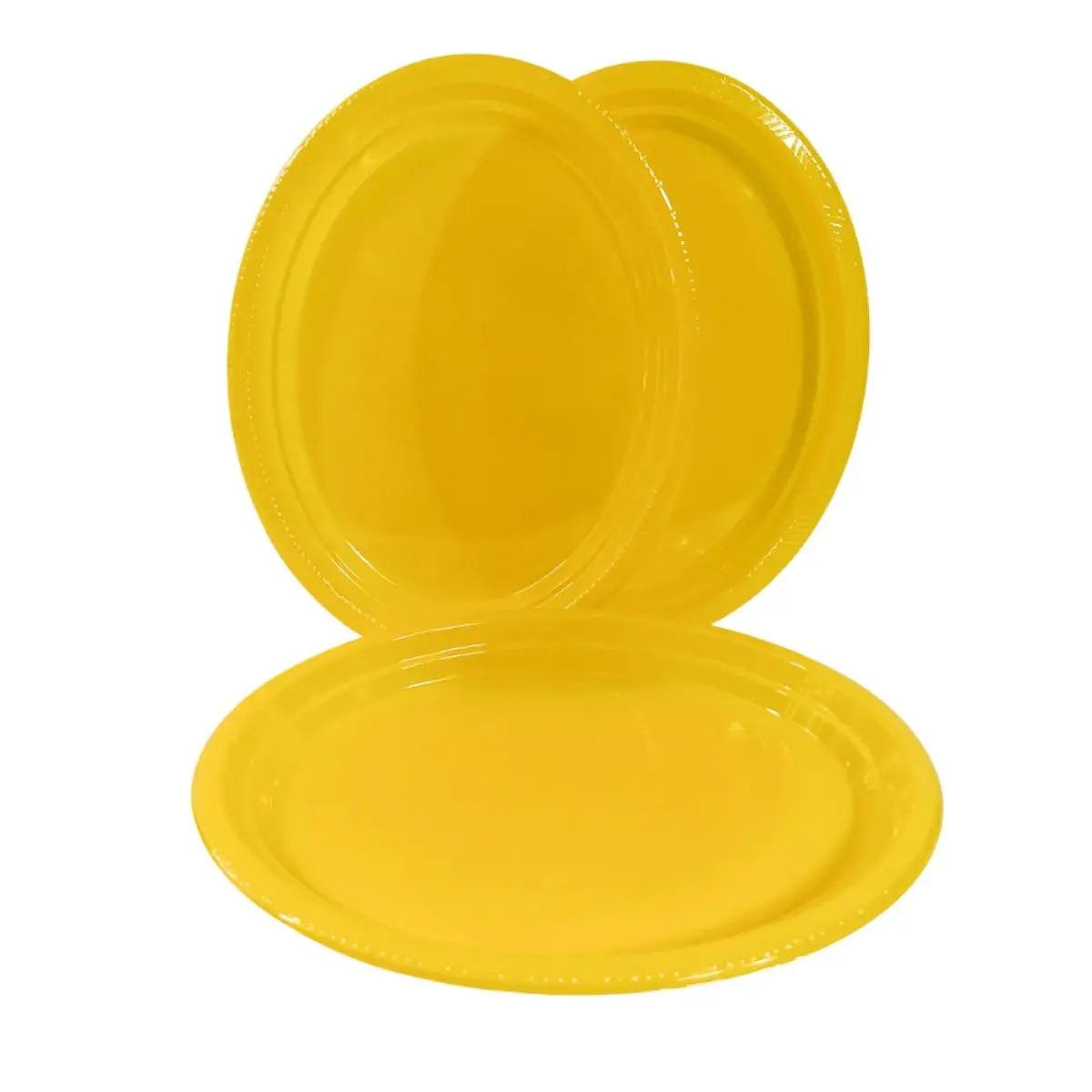 Bandeja 25x31cm ovalada plástica amarilla 3un