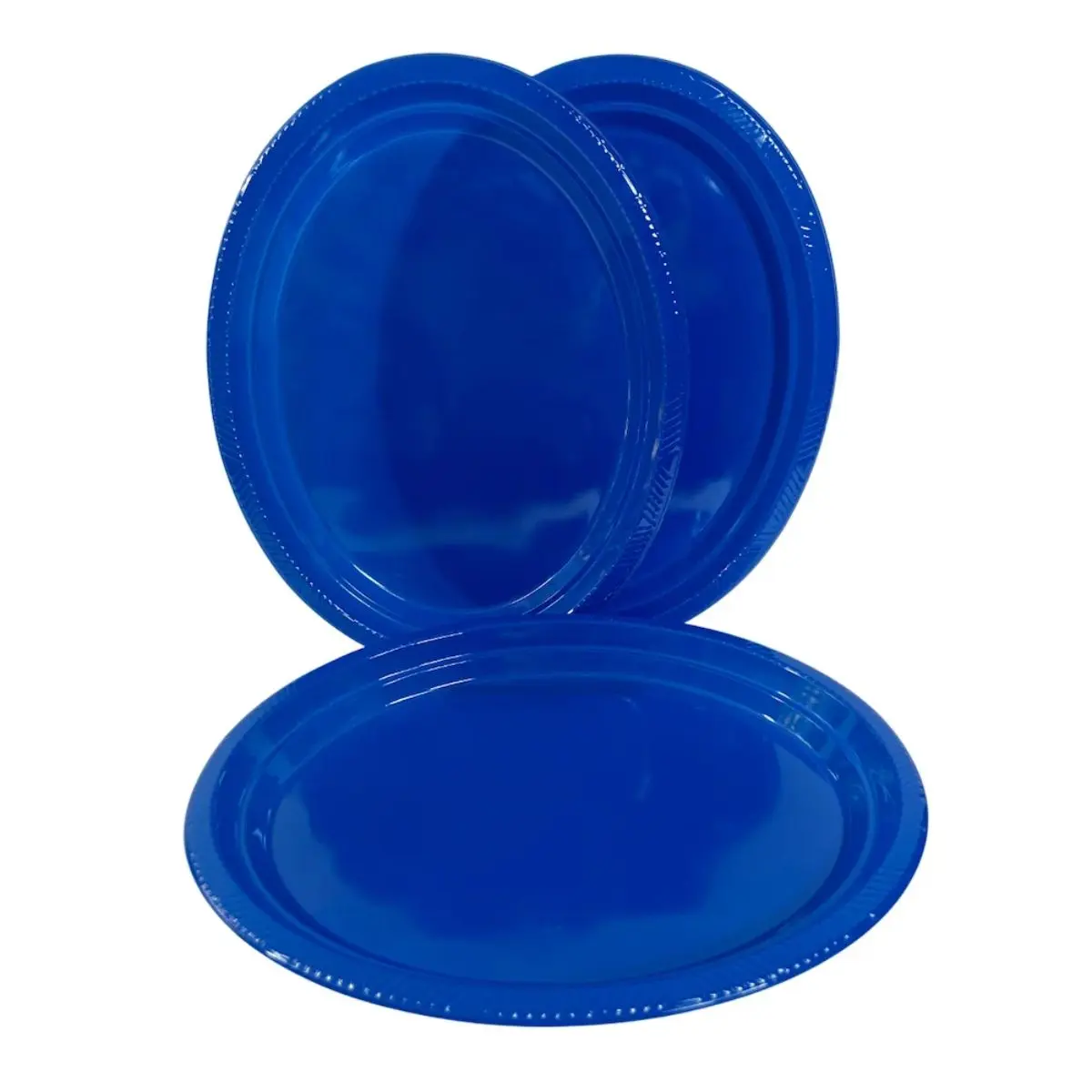 Bandeja 25x31cm ovalada plástica azul 3un