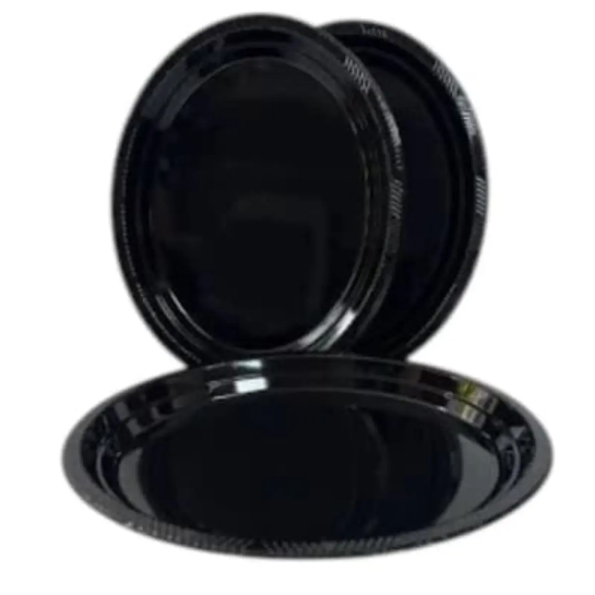 Bandeja 25x31cm  ovalada plástica negra 3un