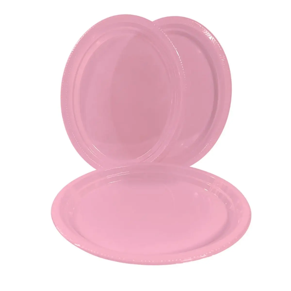 Bandeja 25x31cm ovalada plástica rosada 3un