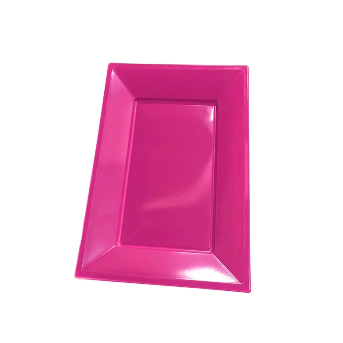 Bandeja rectangular fucsia 23x33cm 3un