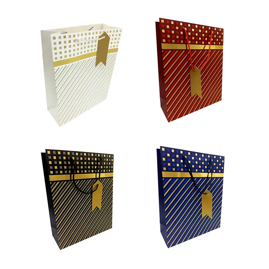 Bolsa de regalo lineas doradas 18×23 un