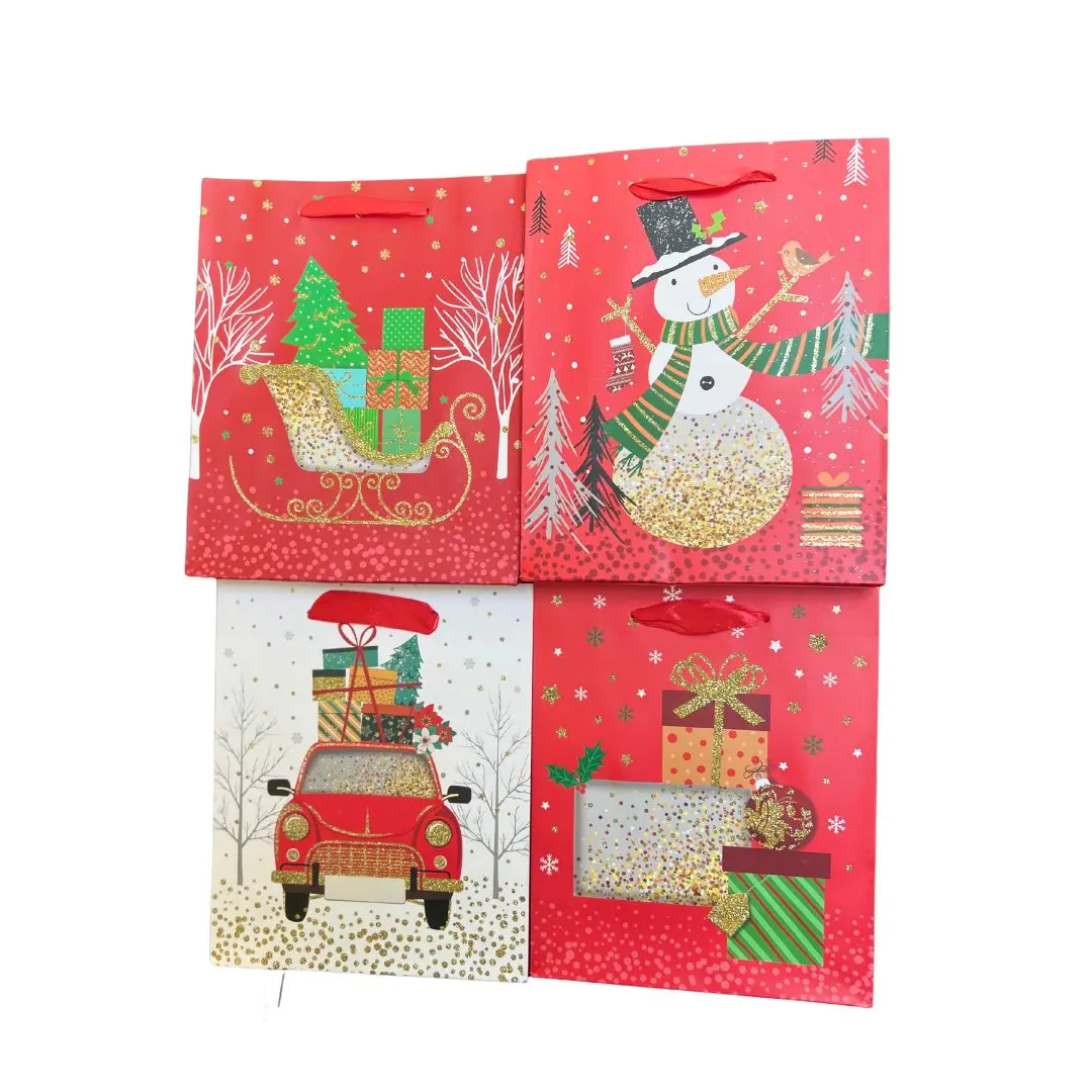Bolsa navidad brillos 19,5x8x23.5cm un