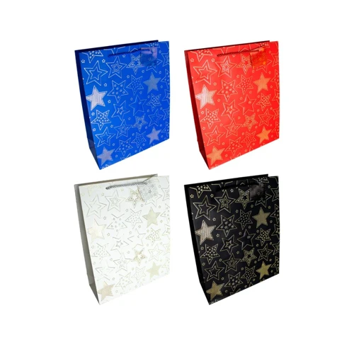 Bolsa de regalo estrellas relieve 18x23cm un