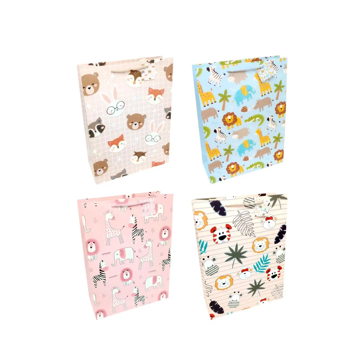 Bolsa de regalo animalitos 26x32cm un