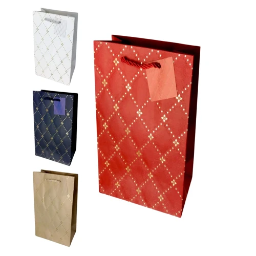 Bolsa de regalo patrón dorado 18x23cm un