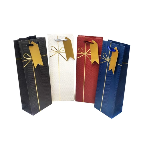 Bolsa de regalo para botellas colores 12,7x36cm un
