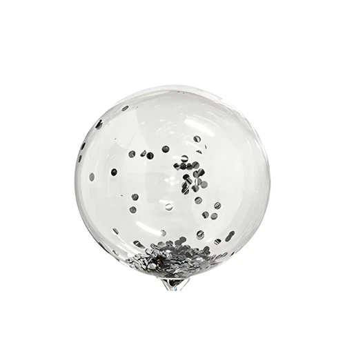 Globo 18" burbuja confeti plateado un