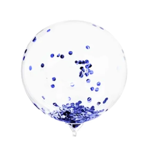 Globo 18"  burbuja confeti azul un