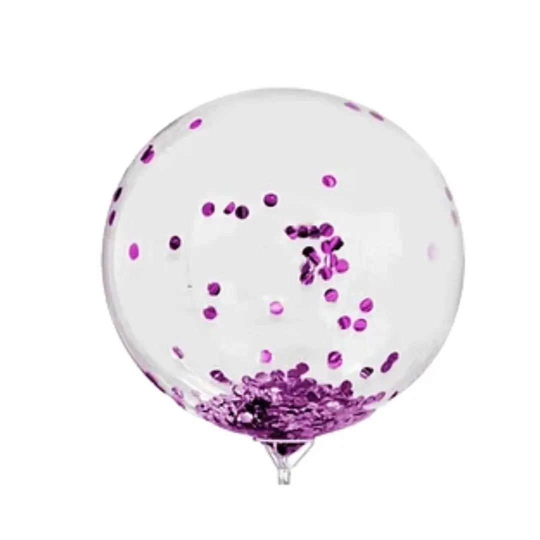 Globo 18"  burbuja confeti fucsia un
