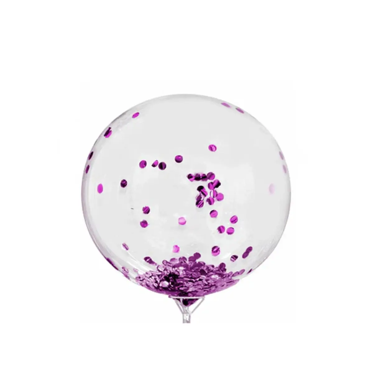 Globo 18" burbuja confeti fucsia un