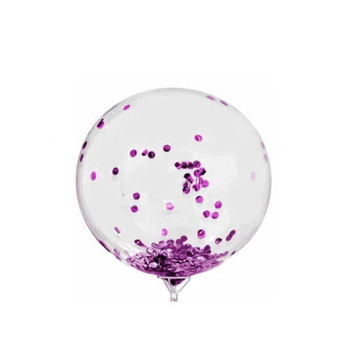 Globo 18" burbuja confeti fucsia un