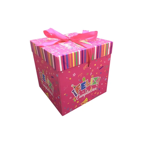 Caja regalo FC fucsia 22x22cm un