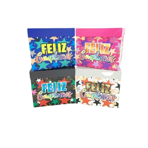 Caja regalo FC estrellas 15x15cm un