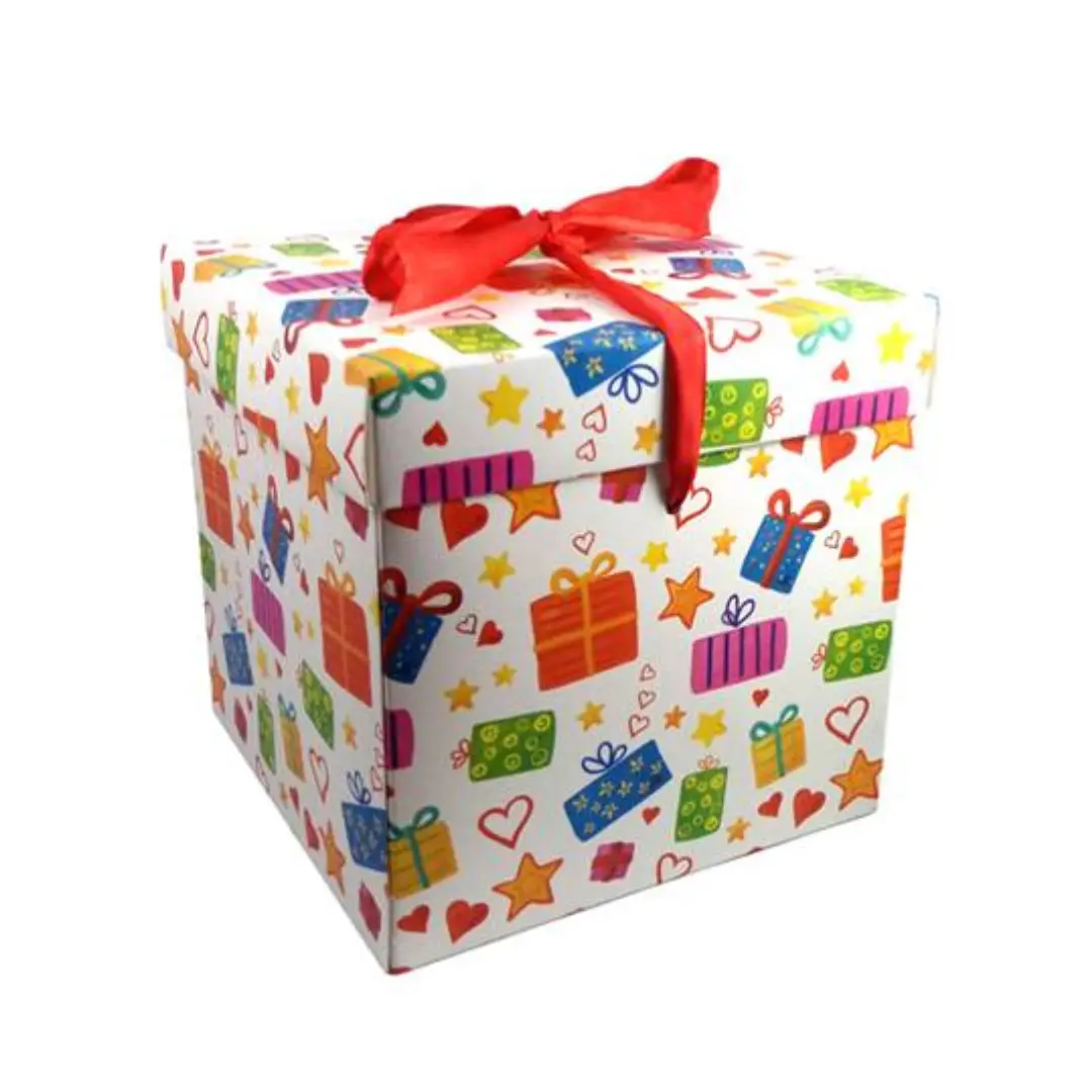 Caja 22x22cm blanca regalos un