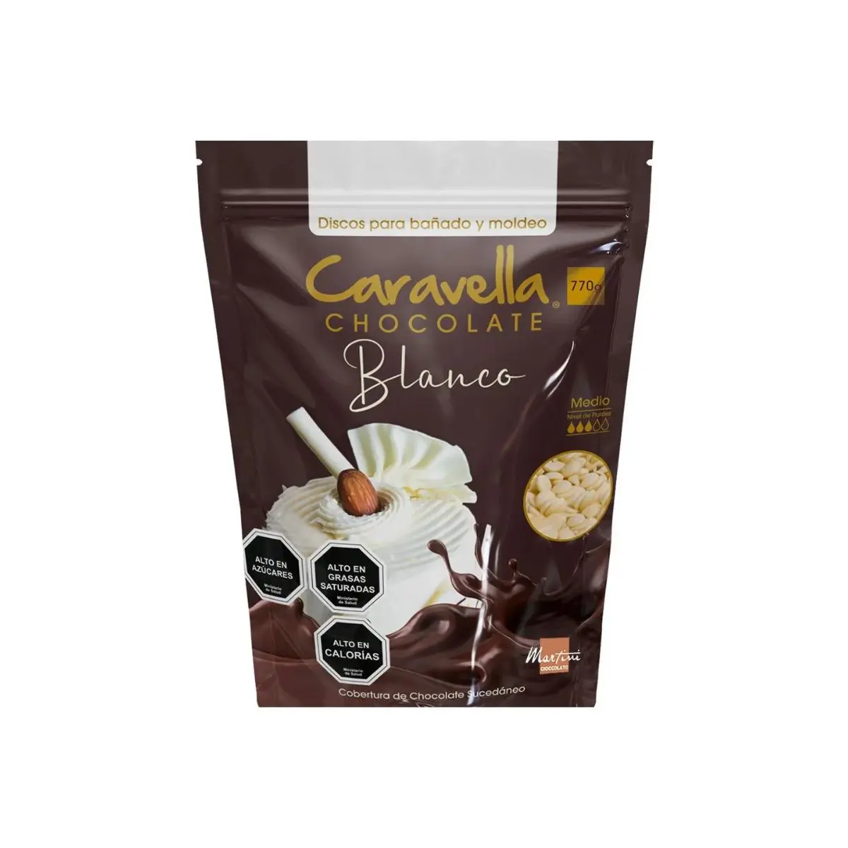 Cobertura chocolate mini disco blanco 770g un