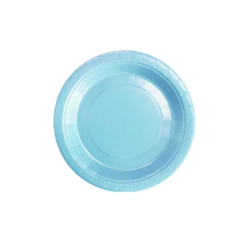 Plato 18cm cartón celeste 10un