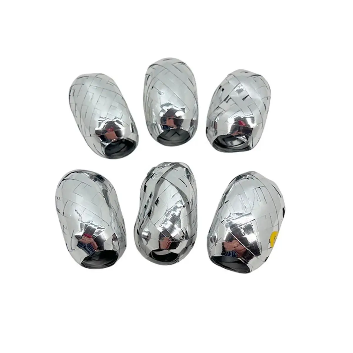 Set cinta regalo metalizada plateada 6un