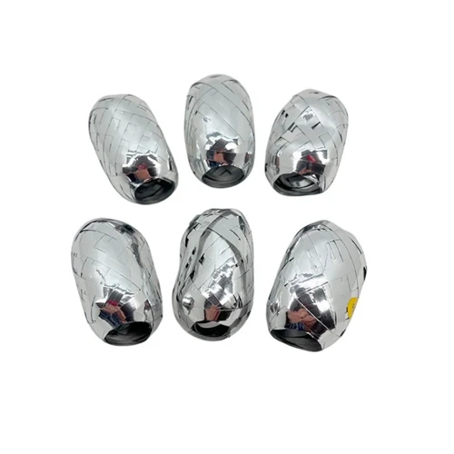 Set cinta regalo metalizada plateada 6un