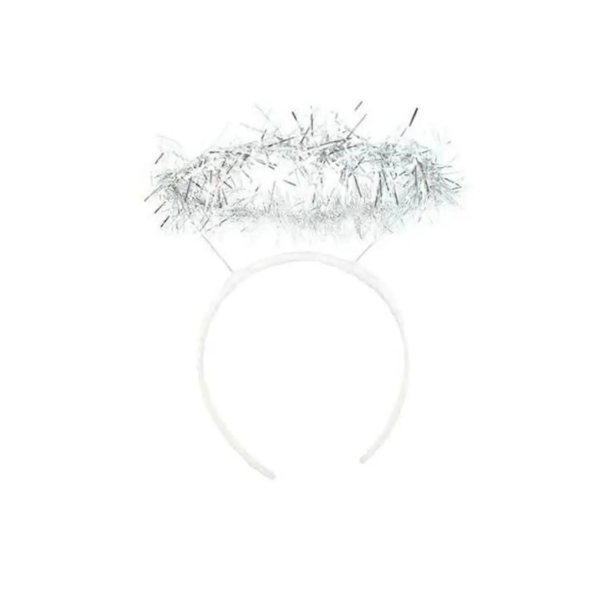 Cintillo angel plateado flecos un