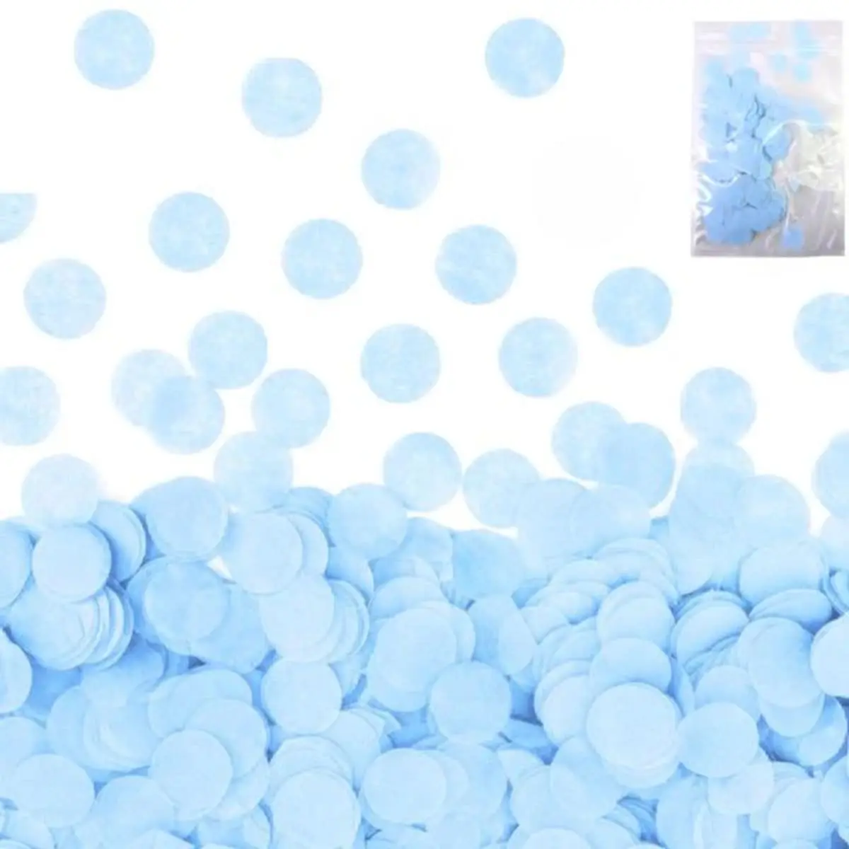 Confeti papel celeste un