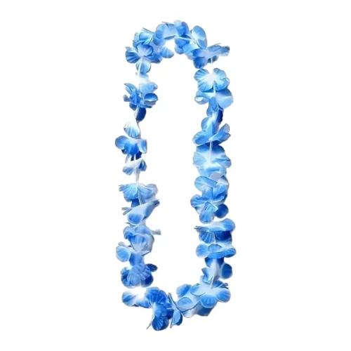 Collar hawaiano azul y blanco un