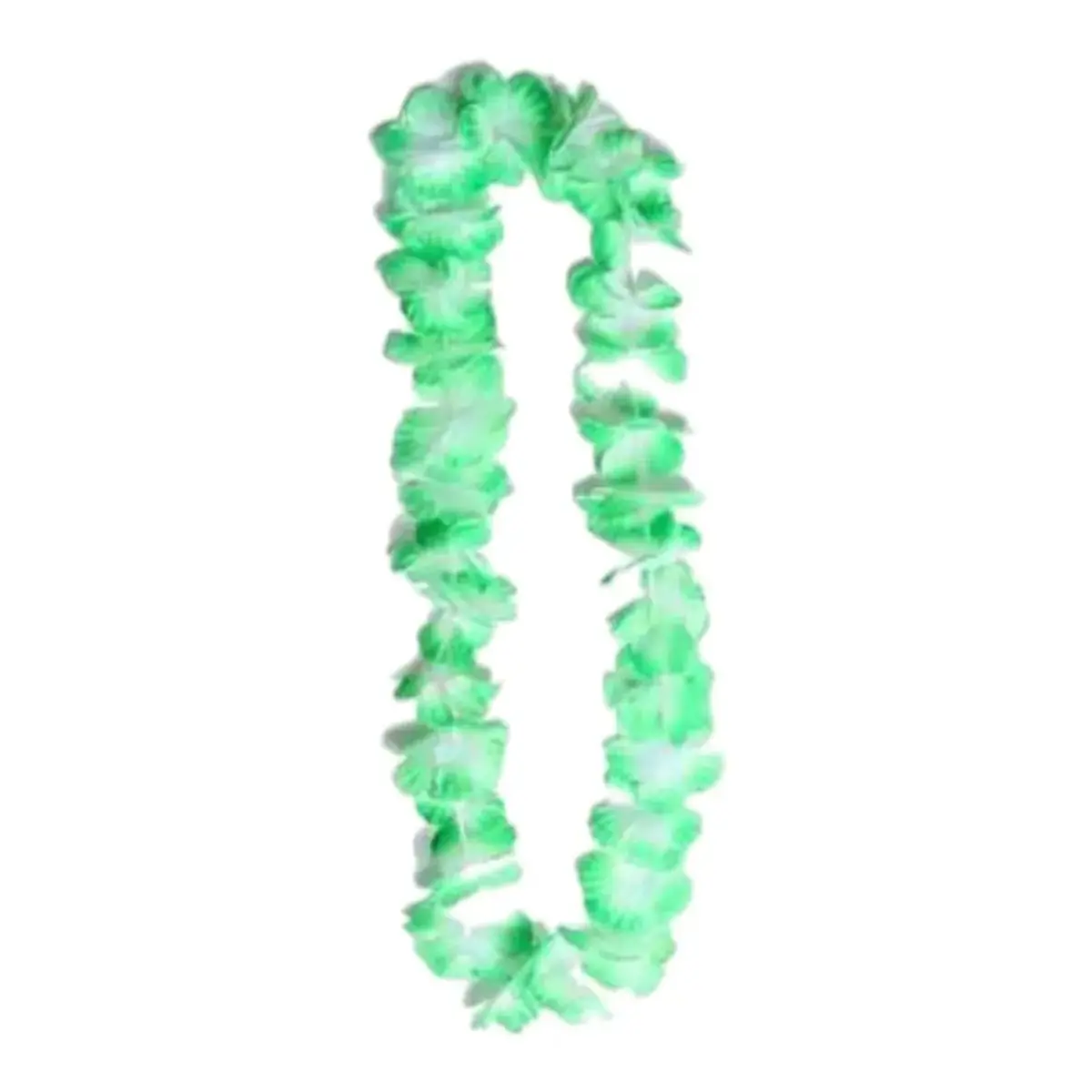 Collar hawaiano verde y blanco un