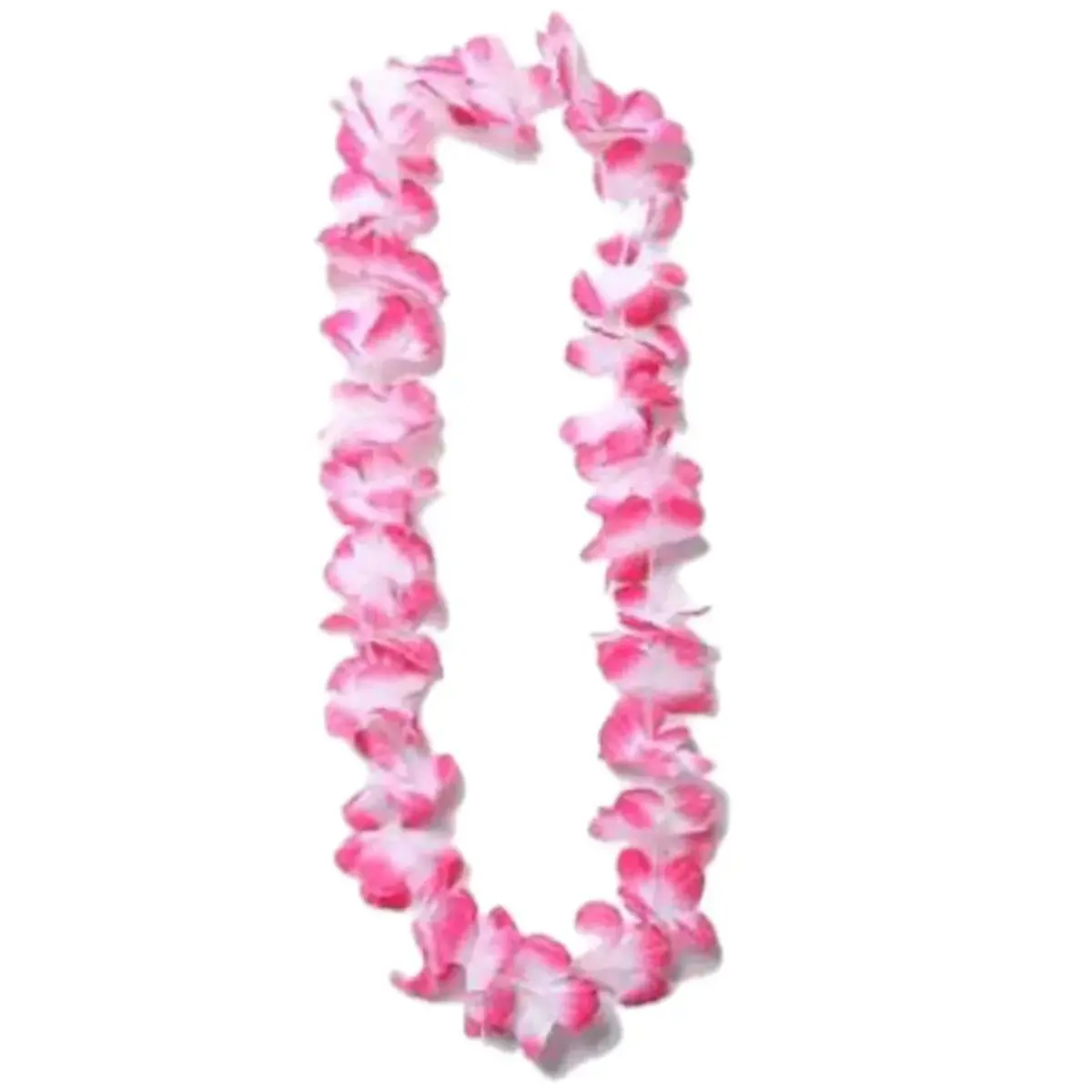 Collar hawaiano rosado y blanco un