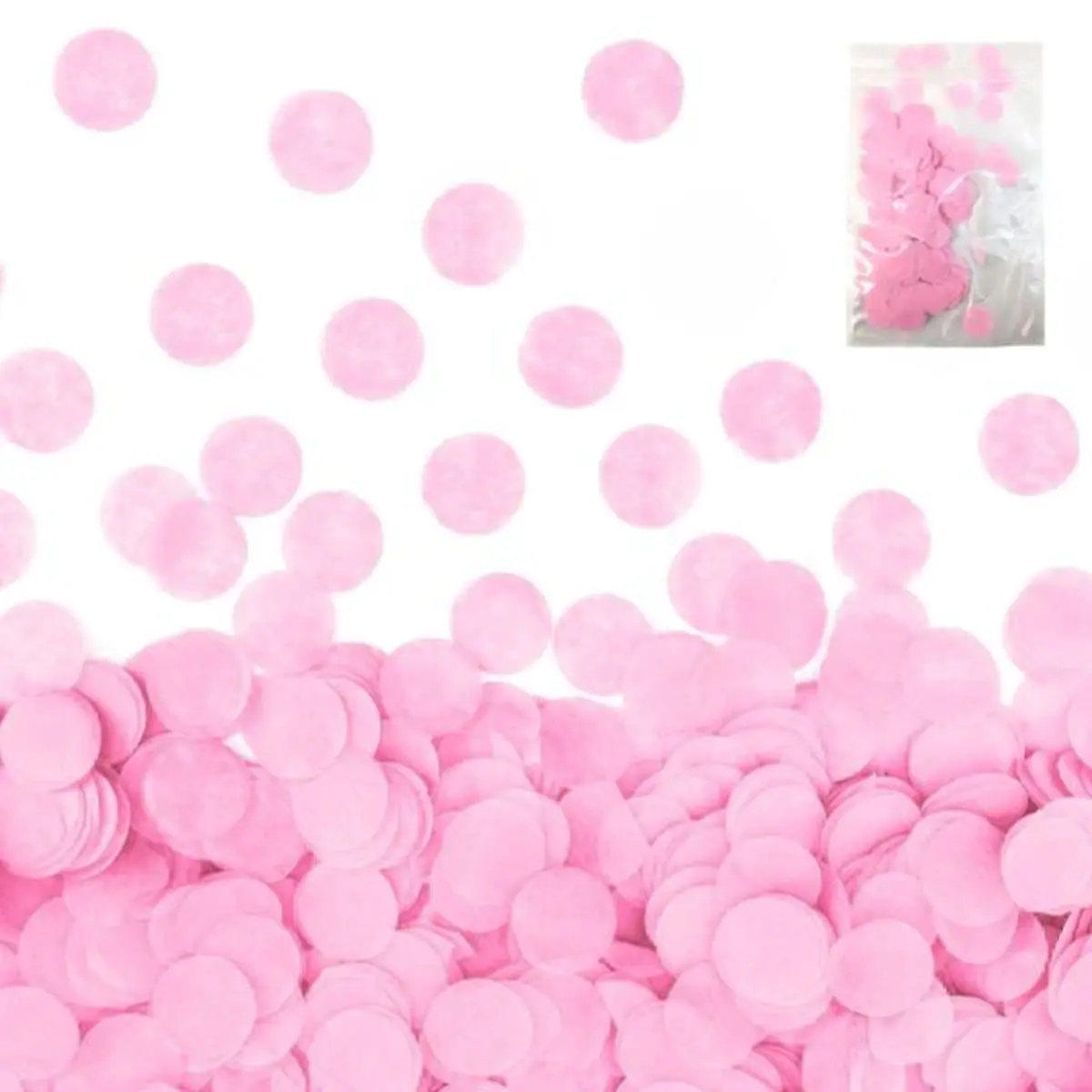 Confeti papel rosado un