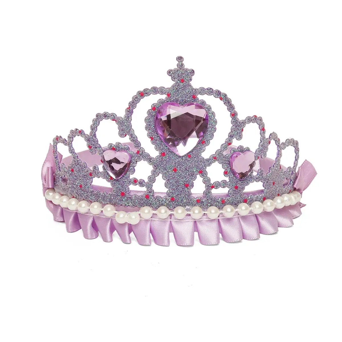 Corona gema morada perlas un