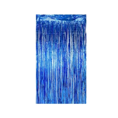 Cortina 2x1mt metalizada azul un