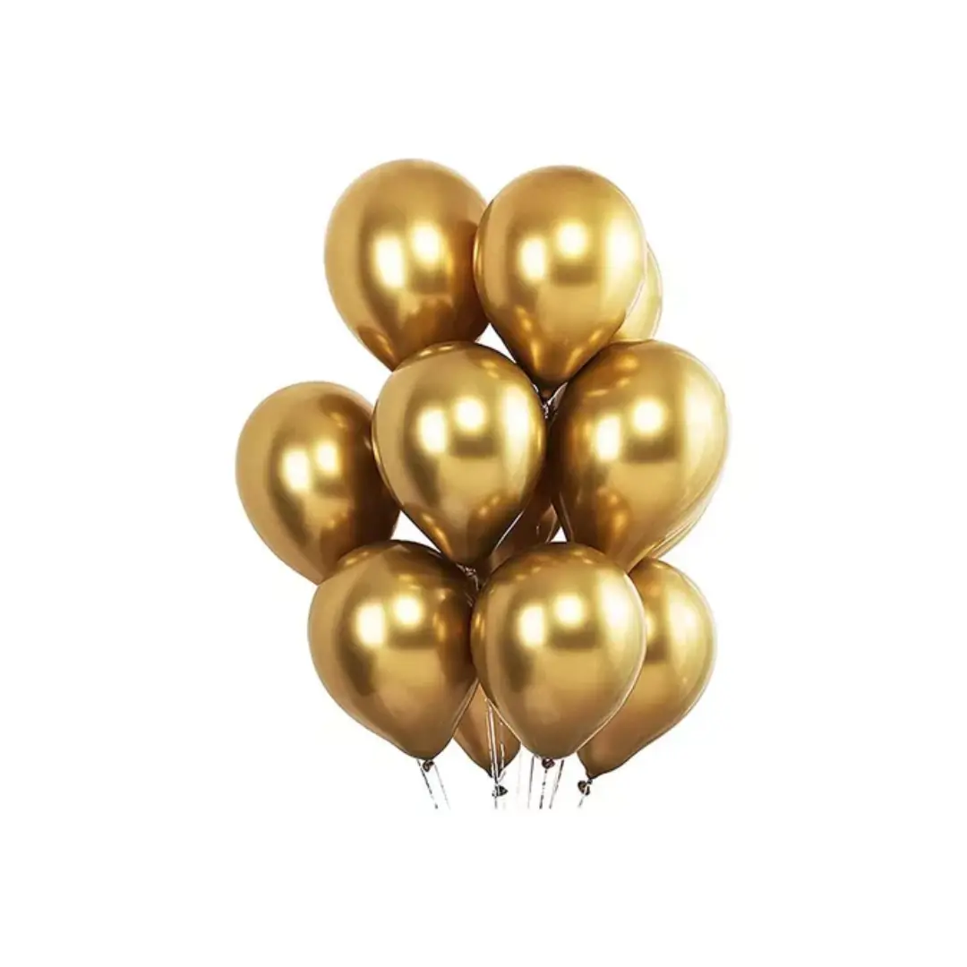 Globo R5 chrome dorado látex 25un
