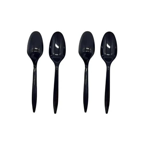 Cuchara plástica negra 20un