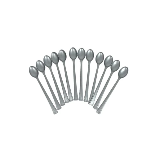 Cuchara larga plateada 12un