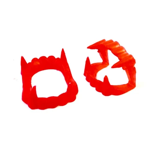 Set dientes vampiro rojos 12un