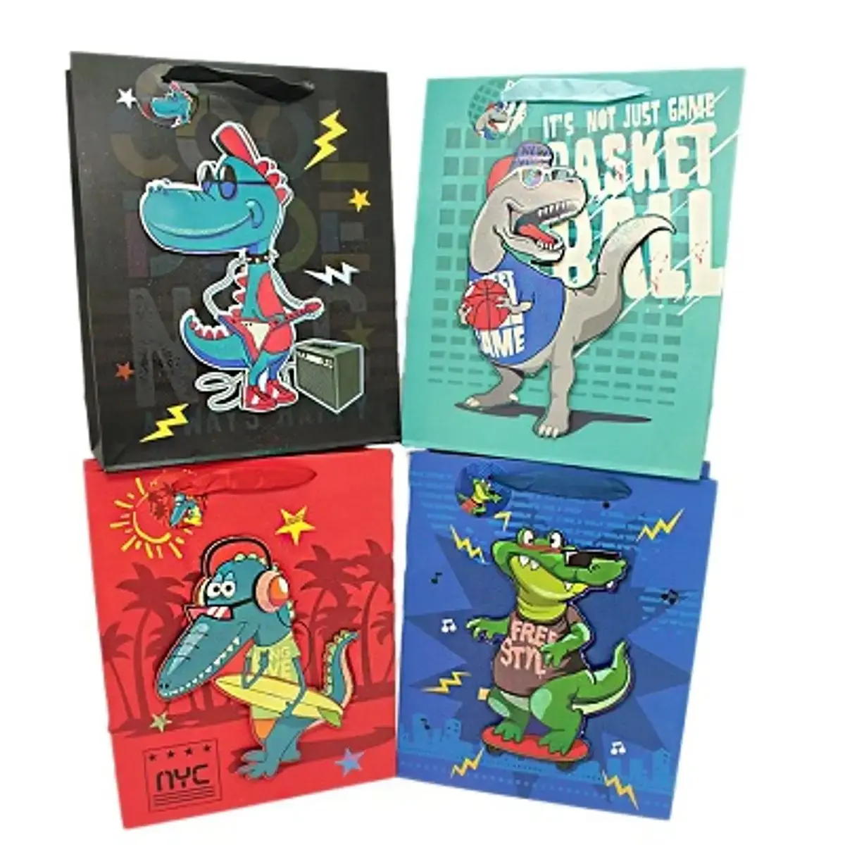 Bolsa de regalo dinosaurio 3d 19,5x23,5 un