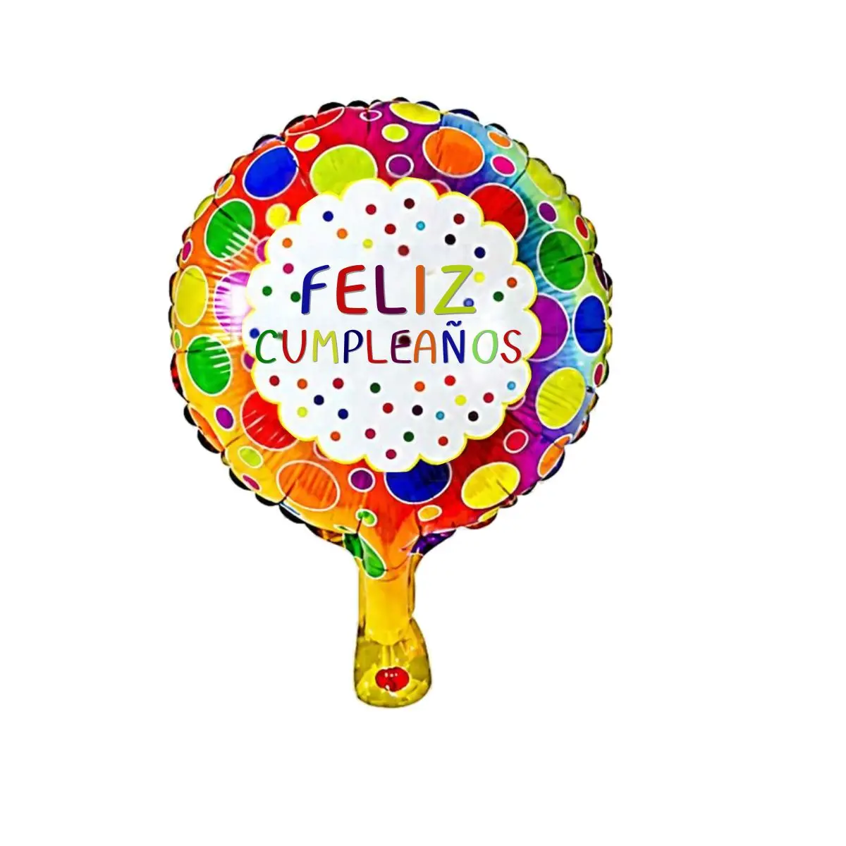 Globo 22cm puntos feliz cumpleaños colores un