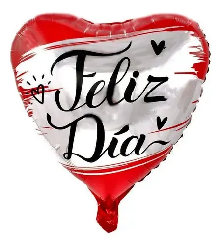 Globo 45cm feliz día corazón rojo un