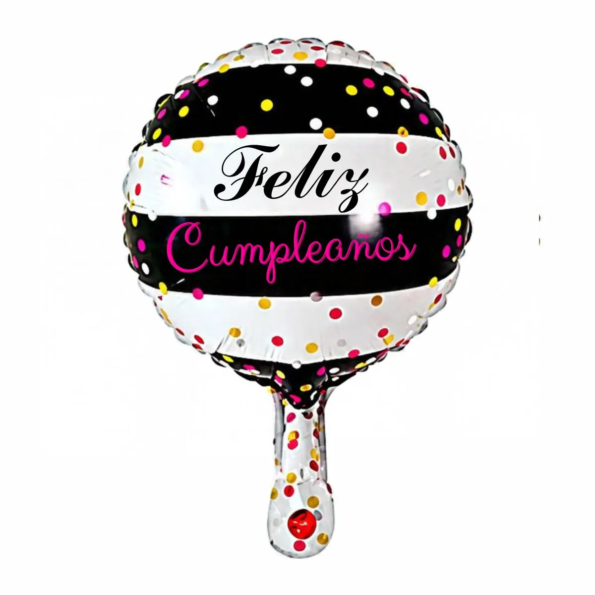 Globo 22cm feliz cumpleaños lineas negro un