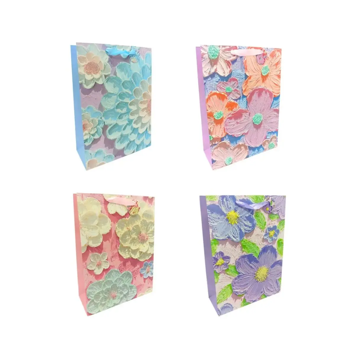 Bolsa de regalo floreado pastel 18x23cm un