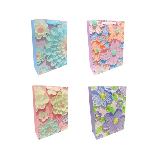 Bolsa de regalo floreado pastel 18x23cm un