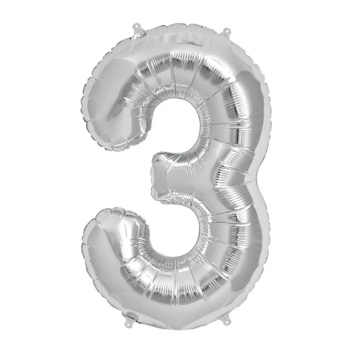 Globo número 3 plateado 32" un