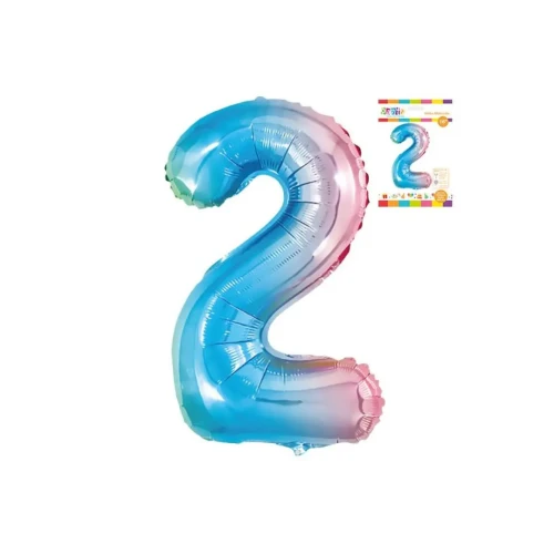 Globo número 2 colores 16″ un