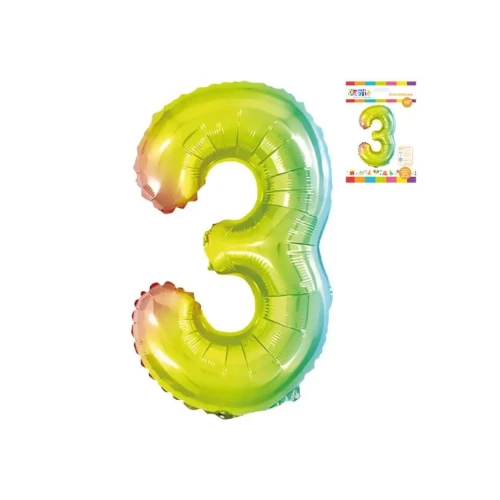 Globo número 3 colores 16″ un