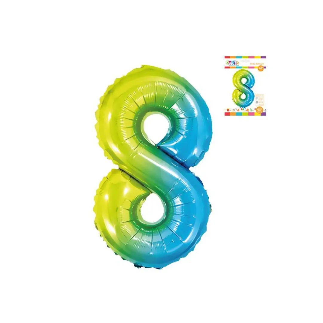 Globo número 8 colores 16″ un