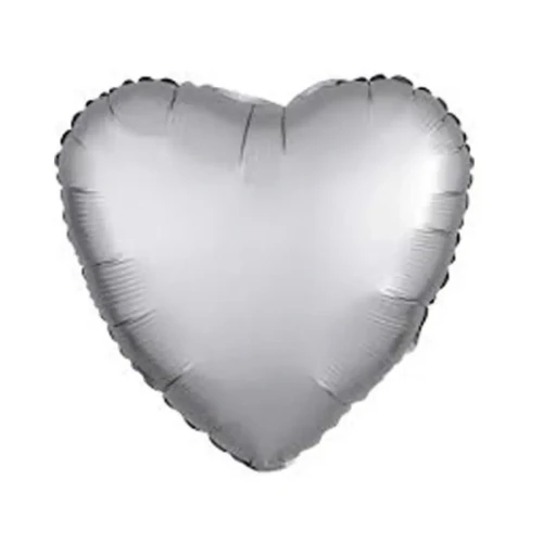 Globo 45cm corazón plateado un