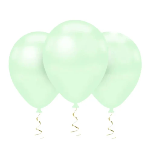 Globos lisos menta pastel R9 látex 25 un